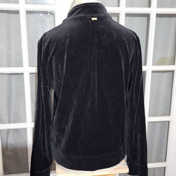 St John Womens Black Velvet Full Zip Jacket Medium - Picture 2 of 6